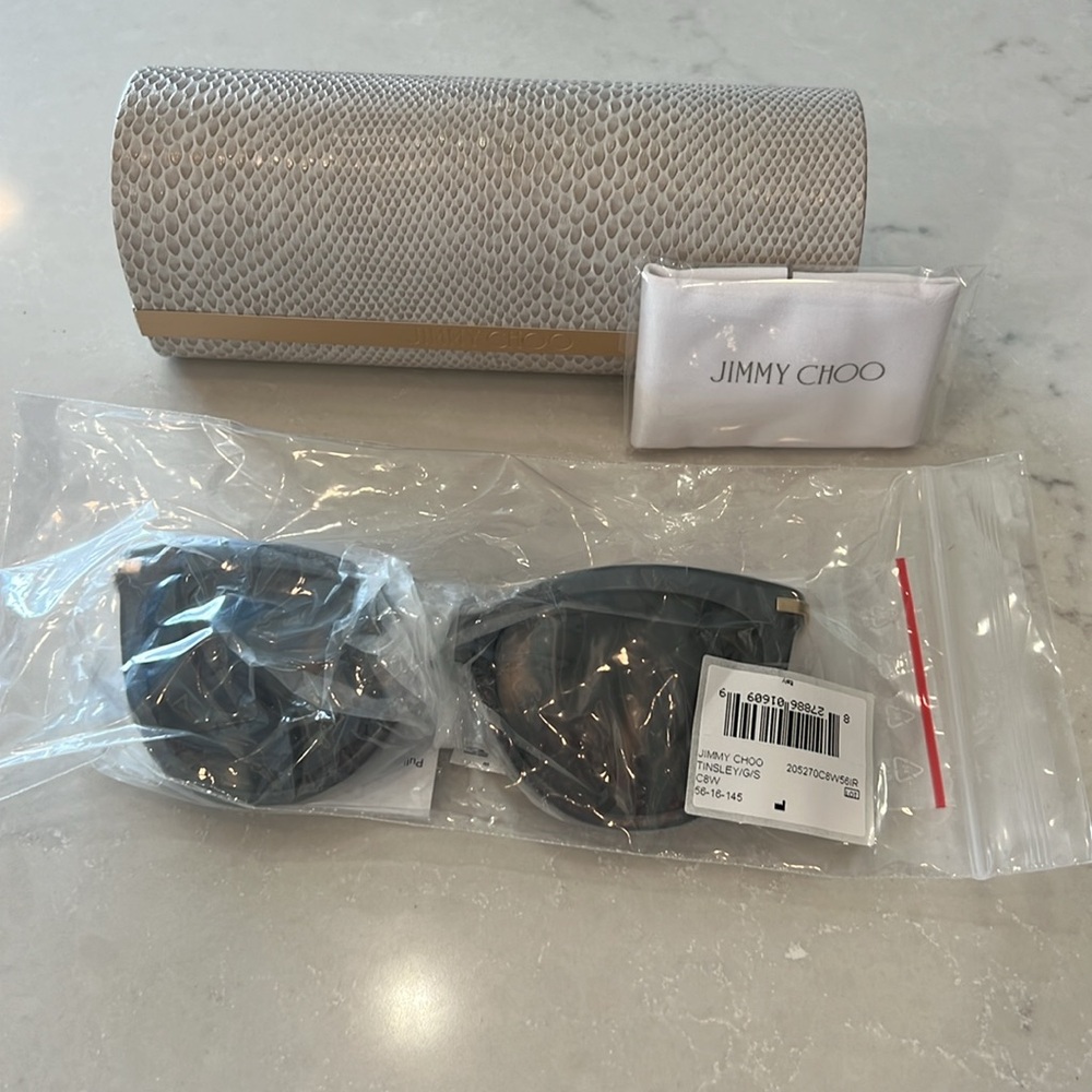 NWT [Jimmy Choo] TINSLEY Women’s Sunglasses Transparent Clear with Case - Picture 4 of 6